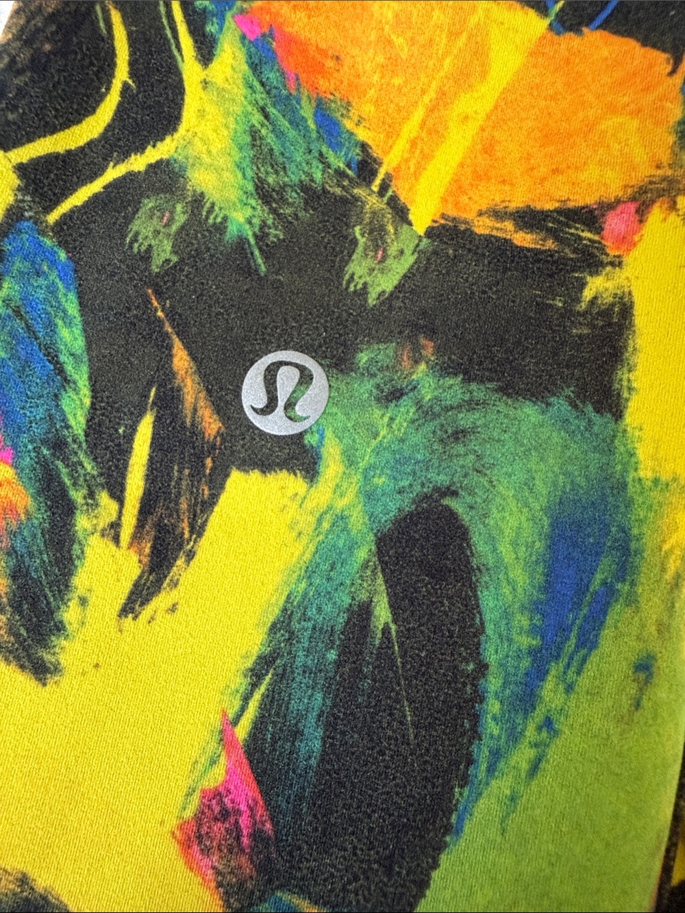 Lululemon Multicolor Abstract Active Top - Yellow & Neon Print